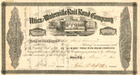 Utica and Waterville Railroad Co. signed by John Butterfield - Stock Certificate